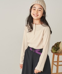 ＆yam（アンドヤム）の「2way配色メローネックランダムリブカットソー（Tシャツ/カットソー・キッズ）」