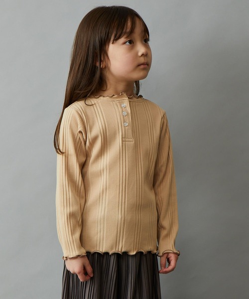 ＆yam（アンドヤム）の「2way配色メローネックランダムリブカットソー（Tシャツ/カットソー・キッズ・ブラック/ベージュ/オレンジ/ホワイト/パープル/グリーン/グレー/グリーン系その他・150-160cm/110-120cm/140-150cm/130-140cm/120-130cm）」の17枚目の写真