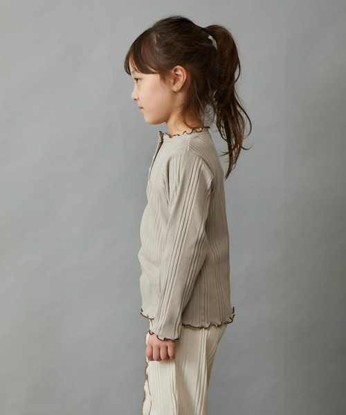 ＆yam（アンドヤム）の「2way配色メローネックランダムリブカットソー（Tシャツ/カットソー・キッズ・ブラック/ベージュ/オレンジ/ホワイト/パープル/グリーン/グレー/グリーン系その他・150-160cm/110-120cm/140-150cm/130-140cm/120-130cm）」の19枚目の写真