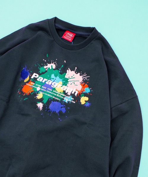 Paragraph（パラグラフ）の「A'GEM/9 × .kom『paragraph/パラグラフ』PAINT EMBROIDERY MTM/ペイント 立体ロゴ スウェットシャツトレーナー（スウェット・メンズ・パープル/ネイビー/グリーン/ライトグレー/チャコールグレー・FREE）」の4枚目の写真