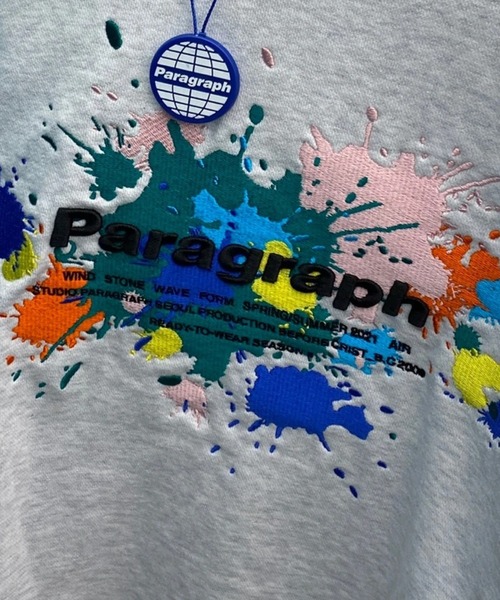 Paragraph（パラグラフ）の「A'GEM/9 × .kom『paragraph/パラグラフ』PAINT EMBROIDERY MTM/ペイント 立体ロゴ スウェットシャツトレーナー（スウェット・メンズ・パープル/ネイビー/グリーン/ライトグレー/チャコールグレー・FREE）」の6枚目の写真