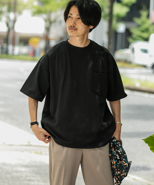 ITEMS URBANRESEARCH(アイテムズ アーバンリサーチ)の「ヘビーウェイト ビッグTシャツ(Tシャツ/カットソー・メンズ・ブラック/オレンジ/ブルー/ホワイト・LARGE/SMALL/MEDIUM)」の3枚目の写真