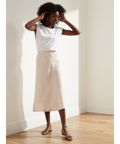 Banana Republic（バナナリパブリック）の「リネン バイアスカット ミディスカート（スカート・レディース・ネイビー/ライトグリーン/ナチュラル・S/M/L/XS）」の11枚目の写真