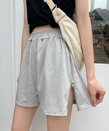 サイドジップスウェットショートパンツ