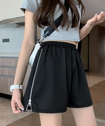 サイドジップスウェットショートパンツ