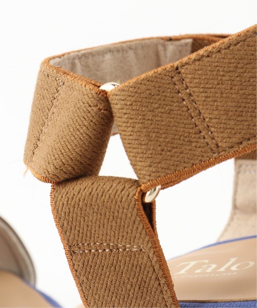 LE TALON(ルタロン)の「7.5cmスクエアメタルラインウエッジサンダル(サンダル・レディース・ブルー系その他/ベージュ/ブラック×ブラック・MEDIUM/SMALL/X-LARGE/LARGE)」の9枚目の写真