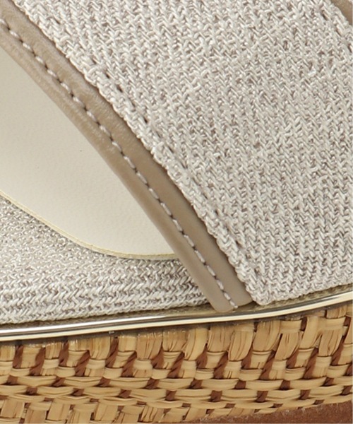 LE TALON(ルタロン)の「7.5cmスクエアメタルラインウエッジサンダル(サンダル・レディース・ブルー系その他/ベージュ/ブラック×ブラック・MEDIUM/SMALL/X-LARGE/LARGE)」の4枚目の写真