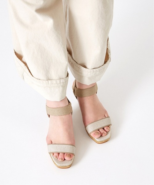 LE TALON(ルタロン)の「7.5cmスクエアメタルラインウエッジサンダル(サンダル・レディース・ブルー系その他/ベージュ/ブラック×ブラック・MEDIUM/SMALL/X-LARGE/LARGE)」の16枚目の写真