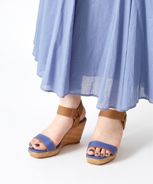 LE TALON(ルタロン)の「7.5cmスクエアメタルラインウエッジサンダル(サンダル・レディース・ブルー系その他/ベージュ/ブラック×ブラック・MEDIUM/SMALL/X-LARGE/LARGE)」の21枚目の写真