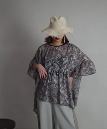 NICOLE CLUB | 【NICOLE CLUB】ギャザーフレアペイズリーブラウス(シャツ/ブラウス)