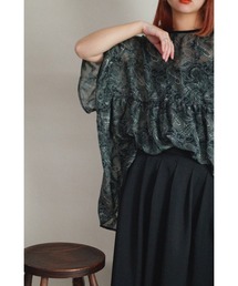 NICOLE CLUB | 【NICOLE CLUB】ギャザーフレアペイズリーブラウス(シャツ/ブラウス)