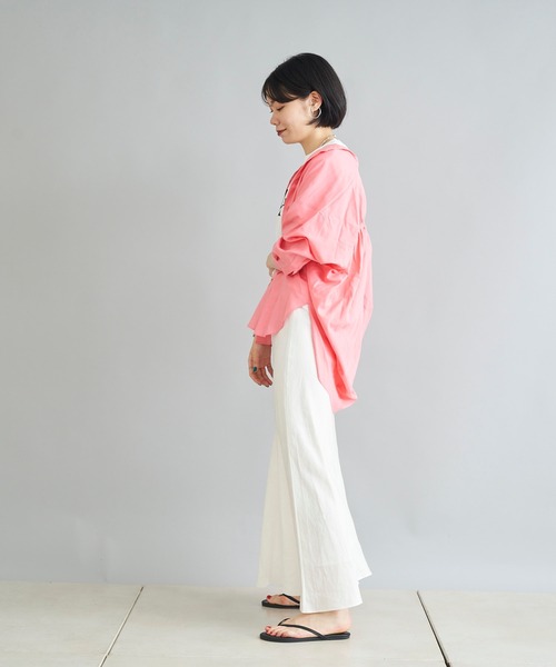 DouDou（ドゥドゥ）の「バックギャザーシャツ（シャツ/ブラウス・レディース・オフホワイト/ブラック/ピンク・FREE）」の15枚目の写真