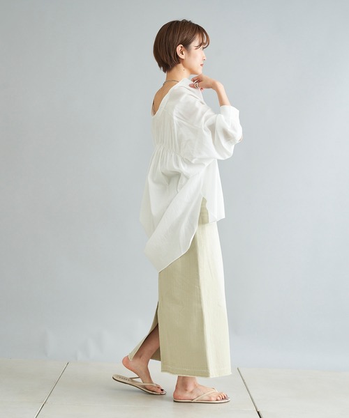 DouDou（ドゥドゥ）の「バックギャザーシャツ（シャツ/ブラウス・レディース・オフホワイト/ブラック/ピンク・FREE）」の17枚目の写真