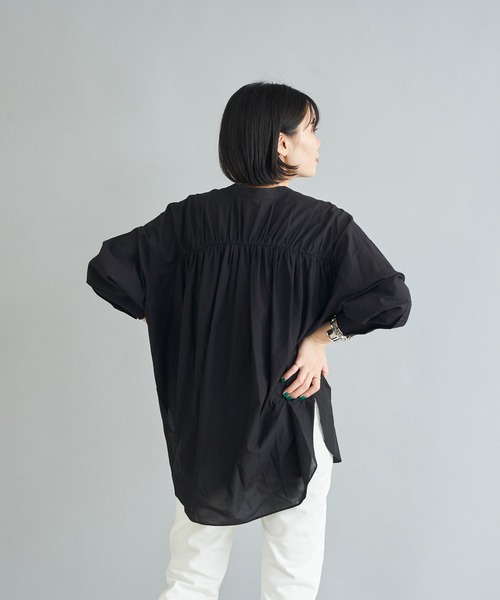 DouDou（ドゥドゥ）の「バックギャザーシャツ（シャツ/ブラウス・レディース・オフホワイト/ブラック/ピンク・FREE）」の19枚目の写真