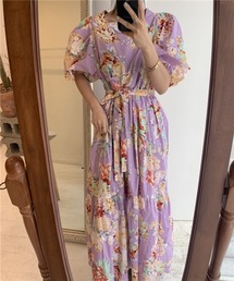 レディースのワンピース パープル 紫色系 花柄 ボタニカル柄 ファッション通販 Zozotown