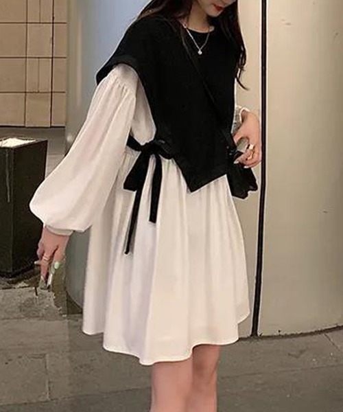 Amulet(アミュレット)の「セットワンピース(ワンピース・レディース・ブラック/ネイビー/モカ/ブラウン/グレー・M/XL/L)」の10枚目の写真