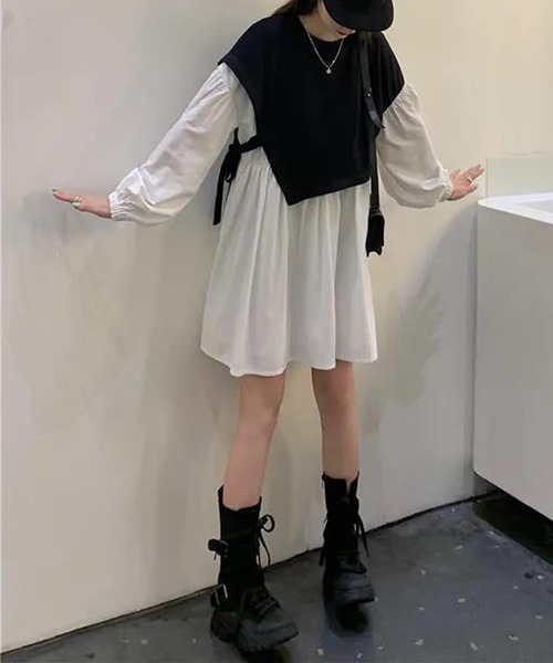 Amulet(アミュレット)の「セットワンピース(ワンピース・レディース・ブラック/ネイビー/モカ/ブラウン/グレー・M/XL/L)」の13枚目の写真