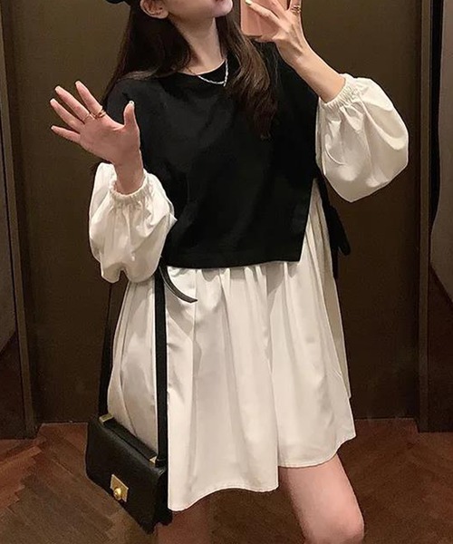 Amulet(アミュレット)の「セットワンピース(ワンピース・レディース・ブラック/ネイビー/モカ/ブラウン/グレー・M/XL/L)」の14枚目の写真