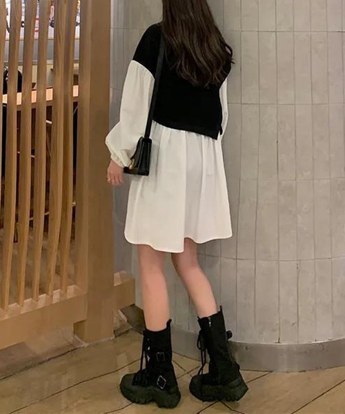 Amulet(アミュレット)の「セットワンピース(ワンピース・レディース・ブラック/ネイビー/モカ/ブラウン/グレー・M/XL/L)」の15枚目の写真