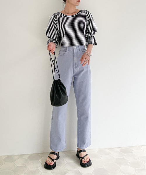 EPIMI E'PIMMY（エピミエピミー）の「2ｗayバルーンスリーブプルオーバー（Tシャツ/カットソー・レディース・オフホワイト/ブラック/ミント・MEDIUM）」の4枚目の写真