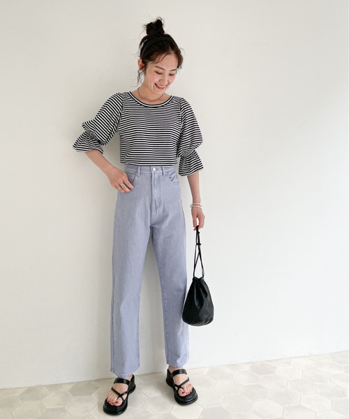 EPIMI E'PIMMY（エピミエピミー）の「2ｗayバルーンスリーブプルオーバー（Tシャツ/カットソー・レディース・オフホワイト/ブラック/ミント・MEDIUM）」の5枚目の写真