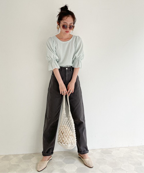 EPIMI E'PIMMY（エピミエピミー）の「2ｗayバルーンスリーブプルオーバー（Tシャツ/カットソー・レディース・オフホワイト/ブラック/ミント・MEDIUM）」の14枚目の写真