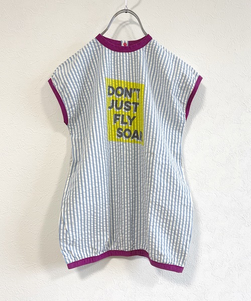 HOGAN RANCH WEAR（ホーガンランチウエア）の「ロゴプリントサッカーワンピース（kids/XS～LL）（ワンピース・キッズ・ブルー/グリーン・LL/S/M/L/XS）」の2枚目の写真