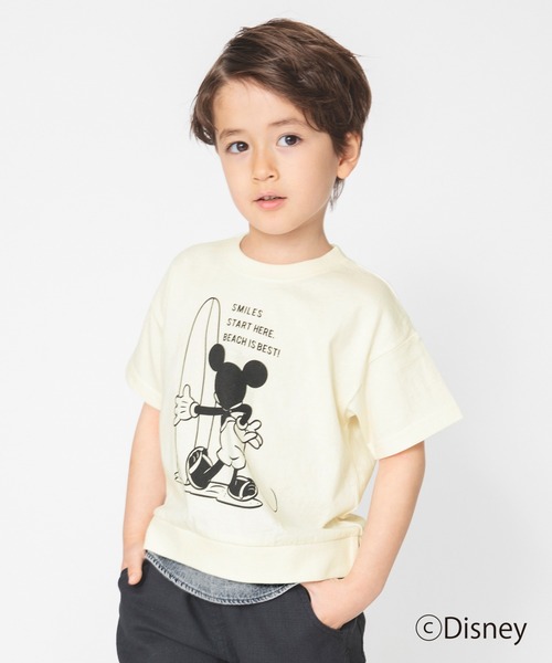 Disney（ディズニー）の「【Disney】デニム重ね着風半袖Tシャツ（Tシャツ/カットソー・キッズ・ブラウン/アイボリー・90cm/110cm/100cm/120cm/130cm）」の2枚目の写真
