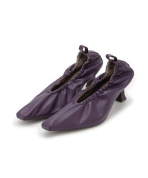 ギャザーヒールパンプス