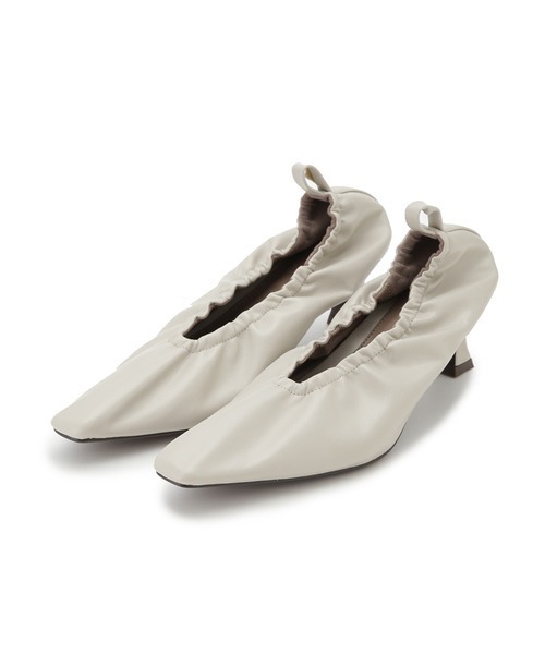 Mila Owen（ミラオーウェン）の「ギャザーヒールパンプス（パンプス・レディース・チャコールグレー/パープル/アイボリー・38/36/37）」の7枚目の写真