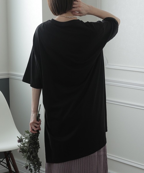 ElegChic(エレグシック)の「サイド スリット チュニックトップス(Tシャツ/カットソー・レディース・ホワイト/杢グレー/ライトベージュ/ブラック・4L/XL/M)」の16枚目の写真