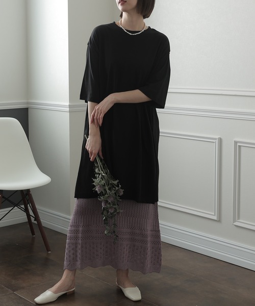 ElegChic(エレグシック)の「サイド スリット チュニックトップス(Tシャツ/カットソー・レディース・ホワイト/杢グレー/ライトベージュ/ブラック・4L/XL/M)」の15枚目の写真