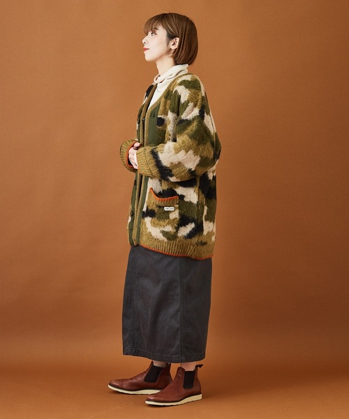 CUBE SUGAR（キューブシュガー）の「モヘアタッチ ジャガード ビッグジャケット（カーディガン/ボレロ・レディース・ベージュ/ネイビー/カーキ・M）」の10枚目の写真