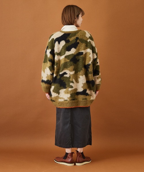 CUBE SUGAR（キューブシュガー）の「モヘアタッチ ジャガード ビッグジャケット（カーディガン/ボレロ・レディース・ベージュ/ネイビー/カーキ・M）」の11枚目の写真