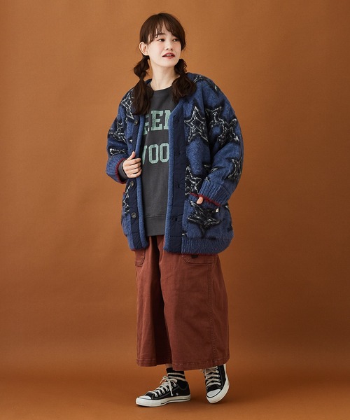 CUBE SUGAR（キューブシュガー）の「モヘアタッチ ジャガード ビッグジャケット（カーディガン/ボレロ・レディース・ベージュ/ネイビー/カーキ・M）」の13枚目の写真