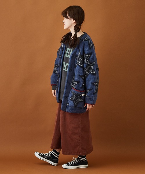 CUBE SUGAR（キューブシュガー）の「モヘアタッチ ジャガード ビッグジャケット（カーディガン/ボレロ・レディース・ベージュ/ネイビー/カーキ・M）」の14枚目の写真