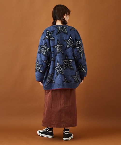 CUBE SUGAR（キューブシュガー）の「モヘアタッチ ジャガード ビッグジャケット（カーディガン/ボレロ・レディース・ベージュ/ネイビー/カーキ・M）」の15枚目の写真