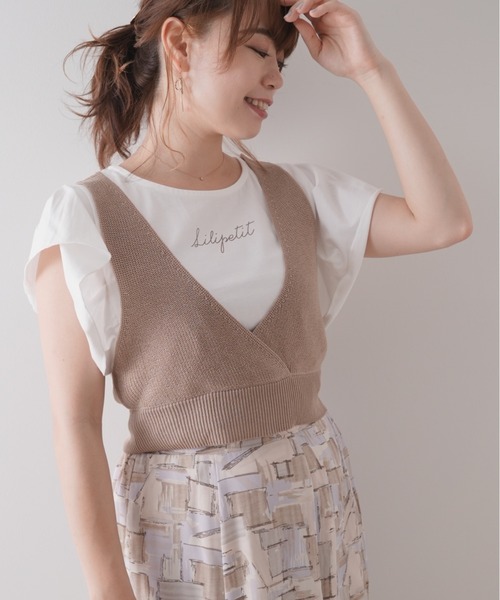 Lilipetit(リリプティ)の「【Lilipetit×Rina】LilipetitロゴフレアTシャツ(Tシャツ/カットソー・レディース・グレー/オフホワイト・M/L)」の7枚目の写真