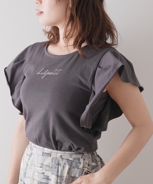 Lilipetit(リリプティ)の「【Lilipetit×Rina】LilipetitロゴフレアTシャツ(Tシャツ/カットソー・レディース・グレー/オフホワイト・M/L)」の16枚目の写真