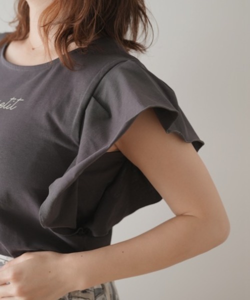 Lilipetit(リリプティ)の「【Lilipetit×Rina】LilipetitロゴフレアTシャツ(Tシャツ/カットソー・レディース・グレー/オフホワイト・M/L)」の5枚目の写真