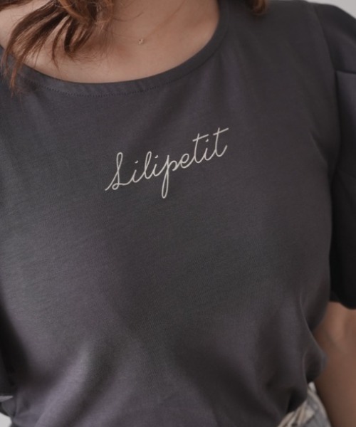 Lilipetit(リリプティ)の「【Lilipetit×Rina】LilipetitロゴフレアTシャツ(Tシャツ/カットソー・レディース・グレー/オフホワイト・M/L)」の8枚目の写真