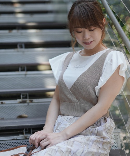 Lilipetit(リリプティ)の「【Lilipetit×Rina】LilipetitロゴフレアTシャツ(Tシャツ/カットソー・レディース・グレー/オフホワイト・M/L)」の14枚目の写真