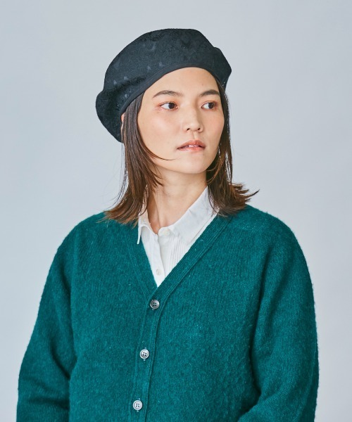 OVERRIDE（オーバーライド）の「OVERRIDE JACQUARD BERET（ハンチング/ベレー帽・レディース・ネイビー/パープル/ブラック・M/57.5cm）」の12枚目の写真