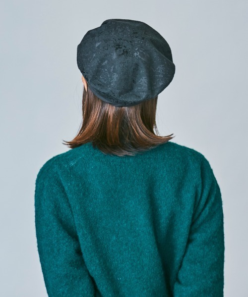 OVERRIDE（オーバーライド）の「OVERRIDE JACQUARD BERET（ハンチング/ベレー帽・レディース・ネイビー/パープル/ブラック・M/57.5cm）」の8枚目の写真