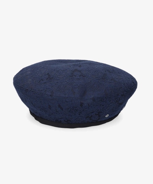 OVERRIDE（オーバーライド）の「OVERRIDE JACQUARD BERET（ハンチング/ベレー帽・レディース・ネイビー/パープル/ブラック・M/57.5cm）」の6枚目の写真