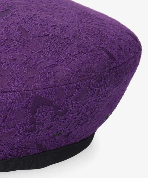 OVERRIDE（オーバーライド）の「OVERRIDE JACQUARD BERET（ハンチング/ベレー帽・レディース・ネイビー/パープル/ブラック・M/57.5cm）」の17枚目の写真