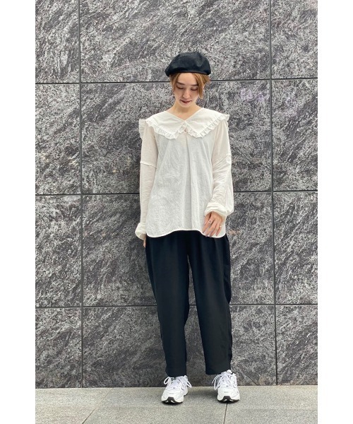 OVERRIDE（オーバーライド）の「OVERRIDE JACQUARD BERET（ハンチング/ベレー帽・レディース・ネイビー/パープル/ブラック・M/57.5cm）」の20枚目の写真