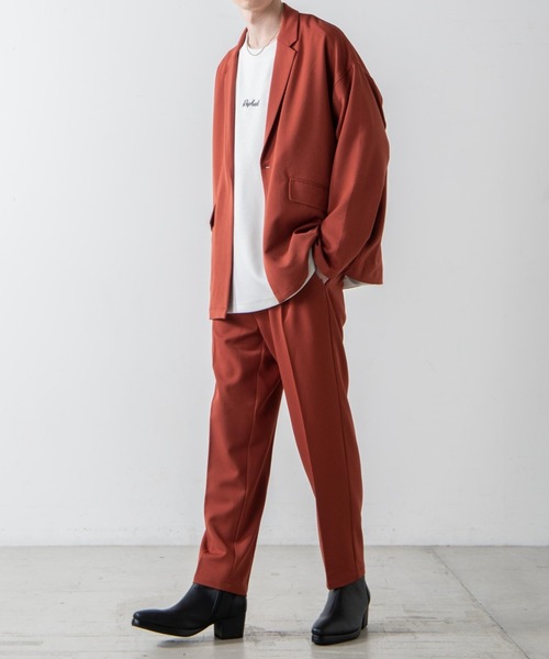 WEGO（ウィゴー）の「WEGO/ルーズテーラードジャケット（テーラードジャケット・メンズ・ダークオレンジ/ベージュ/ブラック・LARGE/MEDIUM）」の8枚目の写真