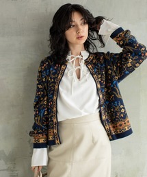 【eL】12G Retro Flower Cardigan/214494