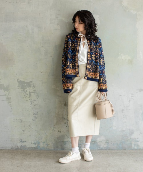 eL】12G Retro Flower Cardigan/214494